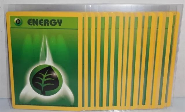 Lot of 20 Base Set Pokemon Cards 99/102 Grass Energy **Never Played**