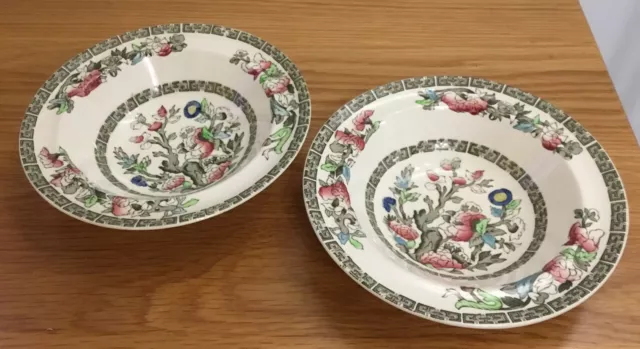 Indian Tree -  Johnson Bros. England -  2x Dessert/Cereal/Soup Bowls