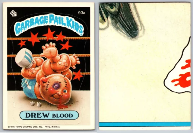 1986 Topps Garbage Pail Kids GPK Series 3 OS3 DREW Blood 93a Copyright on Front