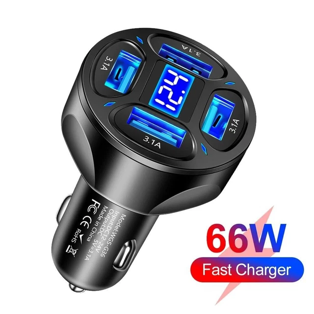Autoladegerät 3,1 A Digital Display Auto Ladegerät Multi-Port 4 USB! UK Schnelle Lieferung!