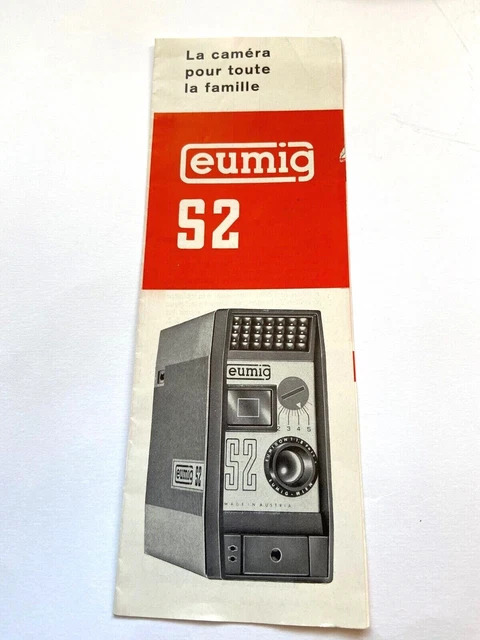 Mode D'emploi Photo Cinema Camera Eumig S 2