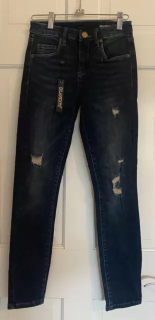 NWT BlankNYC 24 crybaby skinny Jeans womens dark wash mid rise distressed  B7
