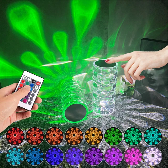 Kristall Tischlampe Diamond Water Drop Nachtlicht Atmosphäre Lampe Touch Dimmb