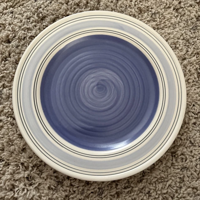 Pfaltzgraff China RIO Salad Plate Blue Bands - With Lighter Outer Band