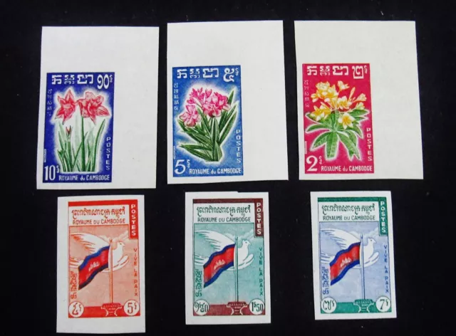 nystamps France Cambodia Stamp # 88-93 Mint OG H/NH Imperf      A12y3618