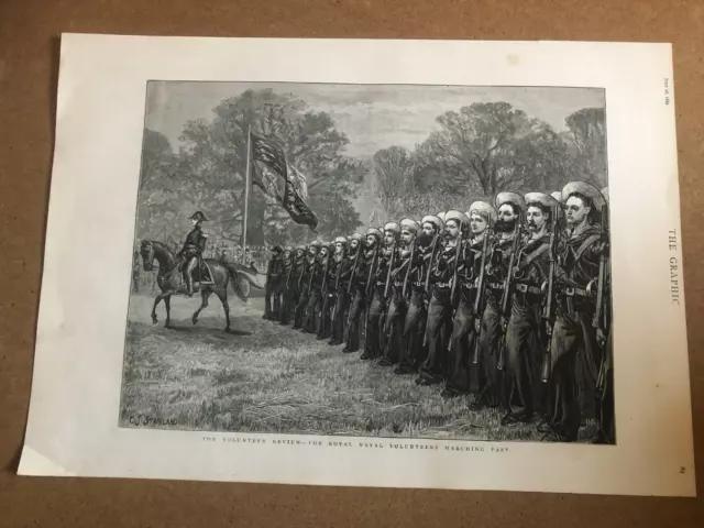 the graphic 1881 large print - the royal naval volunteers marching past