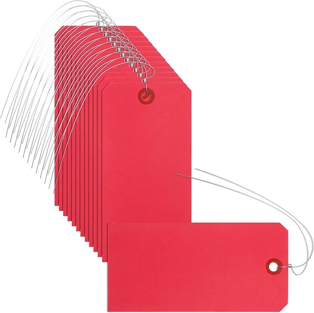 200 Pieces Shipping Tags with Wires Blank Tags Manila Tags 4 3/4" X 2 3/8" Paper
