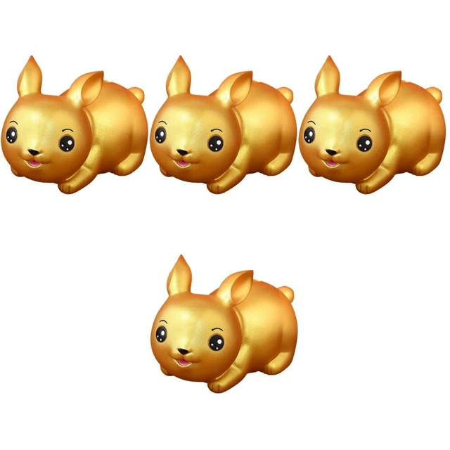 4 Pack Vinyle Tirelire Lapin Doré Enfant Décoration Zodiaque