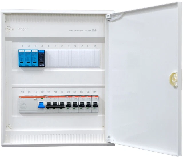 Boîte à Fusibles Encastrable Pré-câblée Hager - 3 Rangées VA36CN Sans Protection Surtensions