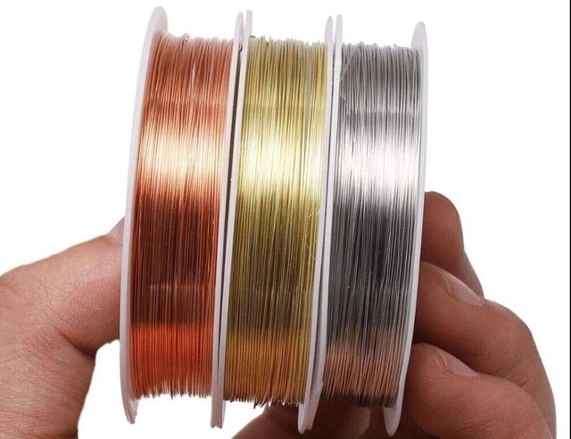 Silver Copper Brass Wire 0.27 mm 32 Gauge Craft Jewelry Making 20 Mt. Each