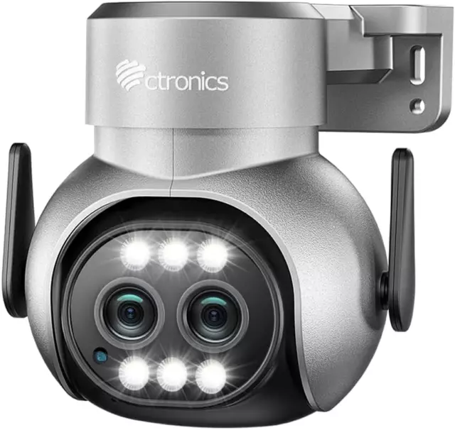 CTRONICS 2.5K 4MP Caméra Surveillance WiFi Extérieure avec Double