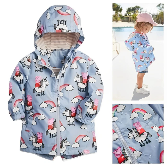NEXT Peppa Pig Giacca Cappotto Resistente Doccia Cappuccio Ragazze 6-9 Mesi Nuovo con Etichette