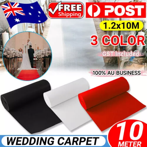 1.2Mx 10M White Red Carpet Aisle Runner Wedding Party Event Decoration Mats Rugs