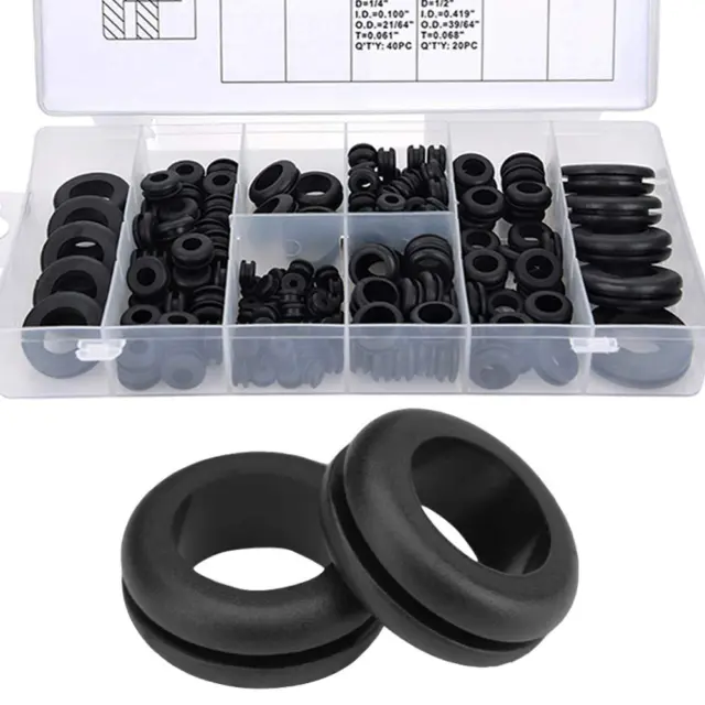 Rubber Grommet Assortment Kit Rubber Hole O Ring Washer Set Rubber Wire| 1/4", 5