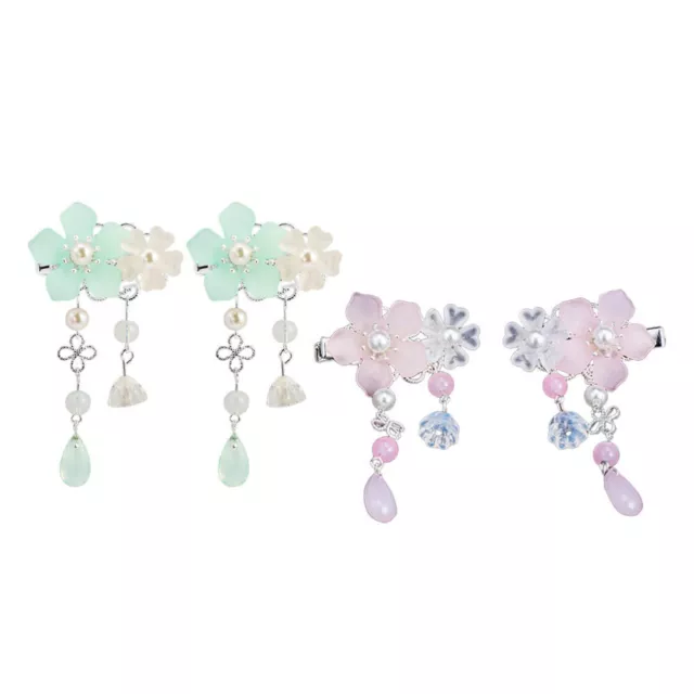 2 gioielli per capelli bambini sposa graffette per fiori stile metallo morsetto per copricapo-LF