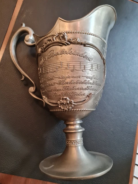 Zinnkrug 99% Zinn ca.  888 Gramm Bettelstudent ca. 24cm hoch