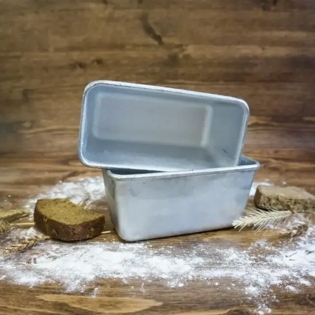 2 pc Russian Bread Pan Loaf Aluminium Mold Baking Ovenware Bakeware Kitchen Form
