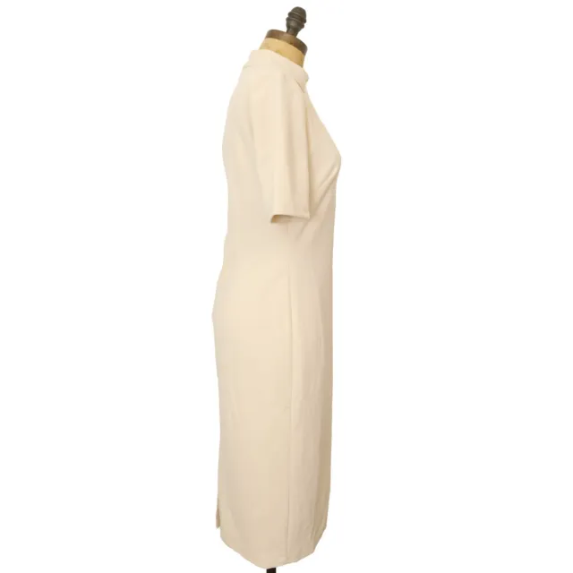 Maggy London Horn Cream Cutout Sheath Midi Dress Size 6  Short Sleeve NWT B59 2