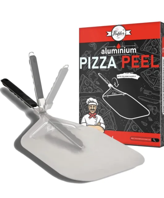 Pizza Peel - Aluminum Pizza Paddle with Folding Handle - Spatula 12.5" X 14’’