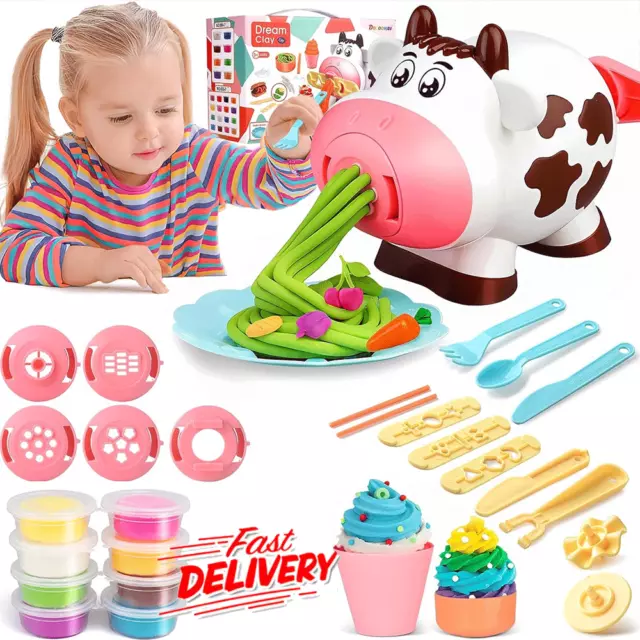 Kids DIY Play-dough Clay Dough Noodle Machine Mold Play Kit Handmade Toy 2024