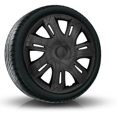 14'' Universal Wheel Covers Trims Set 4-Piece Black Matte Hub Caps Super Sturdy
