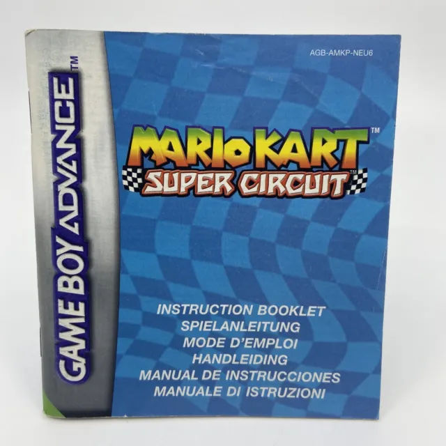 Manual Nintendo Game Boy Advance GBA Mario Kart Super Circuit - Ver Eu