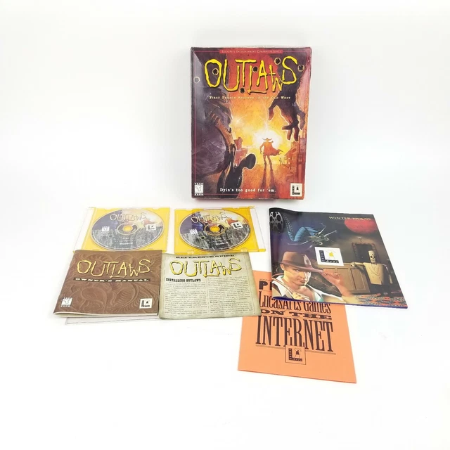 OUTLAWS (JEU PC, 1997) Windows 95 LucasArts Big Box Edition RARE