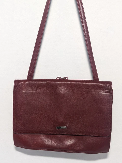 Perlina Burgandy Leather Crossbody 9w 6.5t 7sd