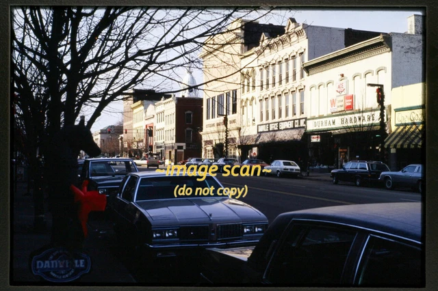 Downtown Street Scene and Cars in 1985, Original Slide k25a