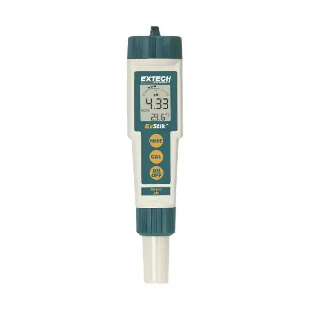 Extech PH100 pH-Messgerät Messstick Messung 0-14pH ISO digital grün 1438348