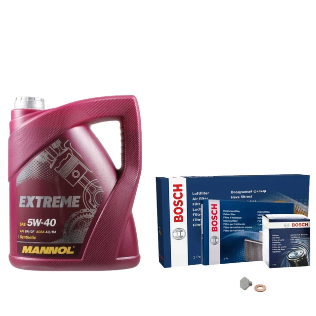 Bosch Pacco Ispezione mannol 5L 5W-40 Estremo per Fiat Grande Punto 199