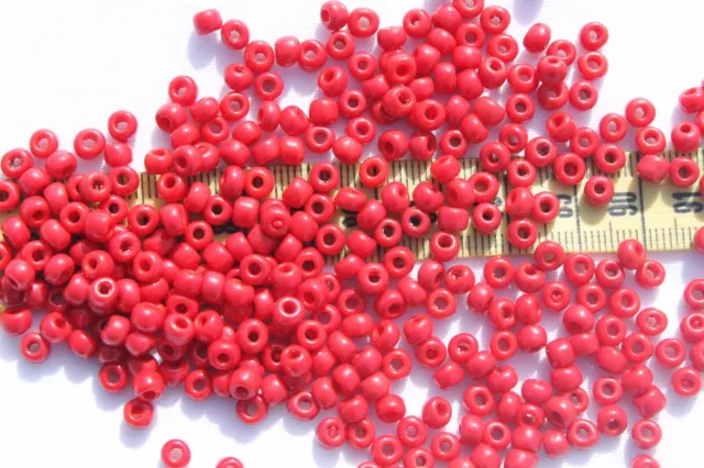 5/0 Old Time Vintage Venetian Opaque Brick Red # 2  Seed Beads Crafts/1oz