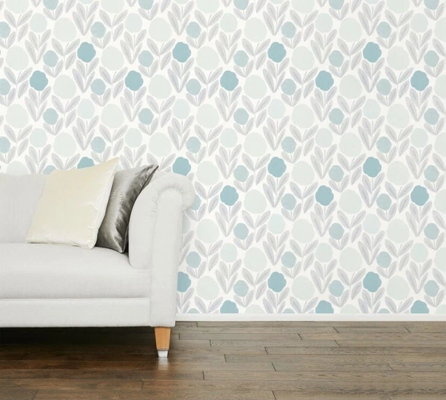 LAURA ASHLEY EDITIONS Serena Aqua Wallpaper. Batch Numbers Vary // £16.