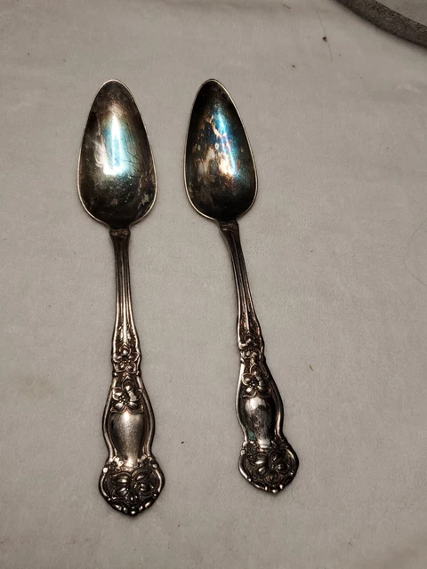 WM Rogers & Son AA Pat Nov 29, 1910 Orange Blossom Teaspoons, set of 2