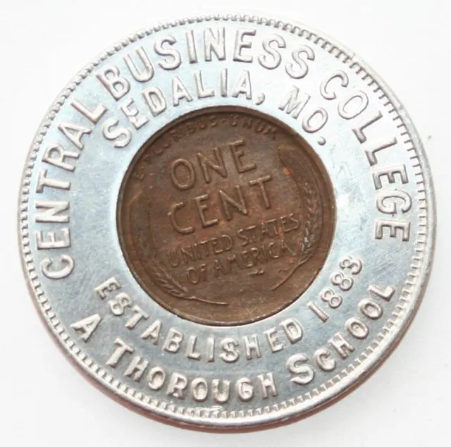 1928 Sedaila, Missouri Encased Cent Token; Mo Business College