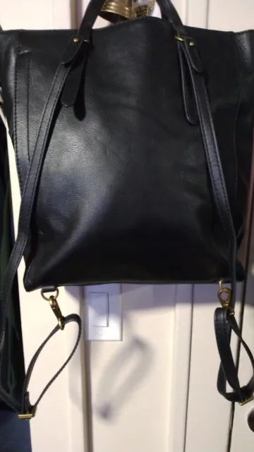 Fossil Camilla Black Leather Backpack/Convertible