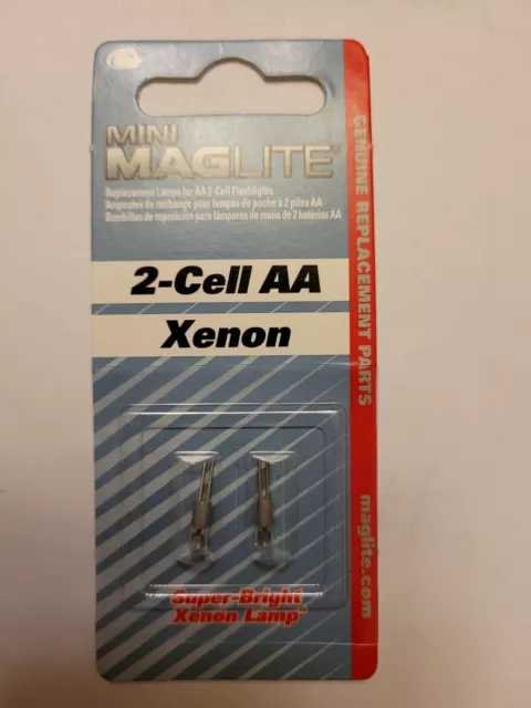 Mini MAGLITE 2-Cell AA/AAA XENON 2 Pack, Model LM2A001 NEW