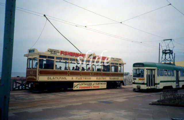Blackpool Fleetwood Box Tram 40 1988 Pleasure Beach Omo Original Slide+Copyright