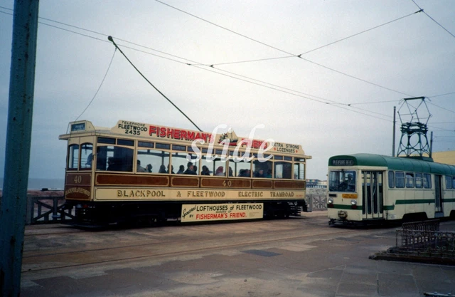 Blackpool Fleetwood Box Tram 40 1988 Pleasure Beach Omo Original Slide+Copyright