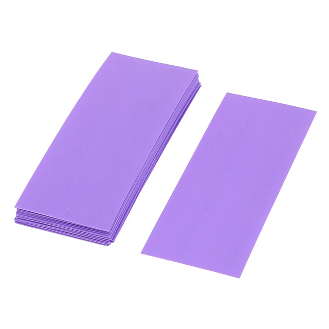 20pz PVC Tubo termoretraibile viola 72mm x 18.5mm su 1 x Batteria 18650