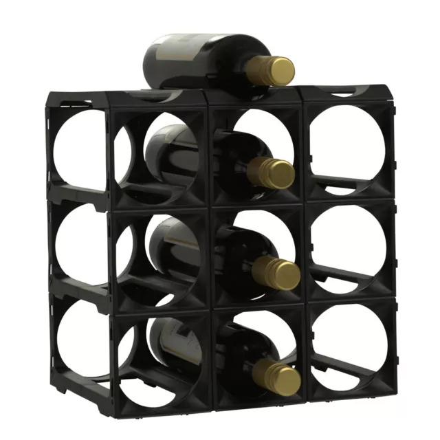 NEW Stakrax Modular Wine Storage Kit 12 Bottle Black