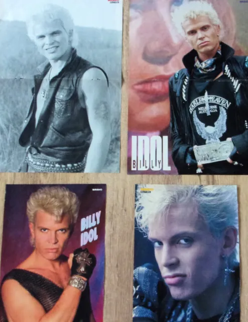 4 BILLY IDOL - Poster ! rare 80s collection Sammlung lot A3 A4 80er Jahre Bravo