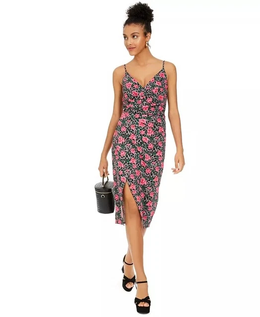Betsey Johnson Women's Rose Leopard-Print Sheath Dress Red Size 16