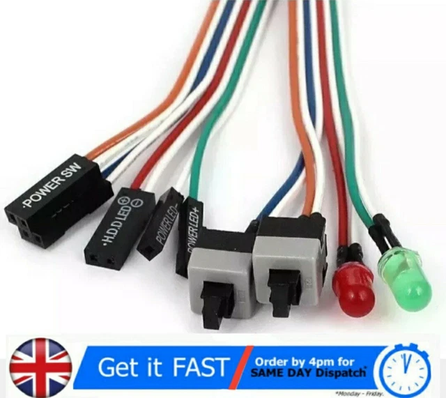 DESKTOP COMPUTER PC Case ATX Power On Reset Switch Cable With HDD LED Light 65c £5.49 PicClick UK