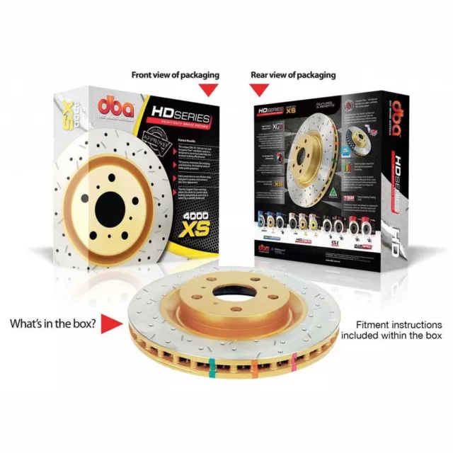 DBA HD 4000 Drilled Slotted Brake Rotor Single 302.5mm Front DBA42552XS