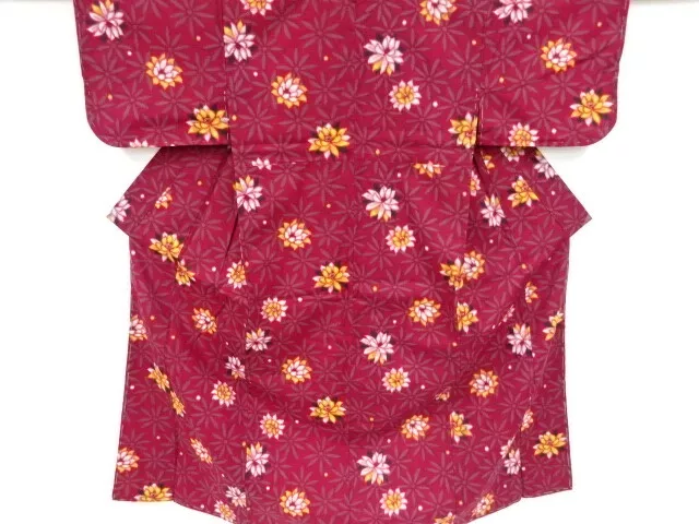 83037# Japanese Kimono / Antique Kimono / Taisho Roman Style / Woven Flower