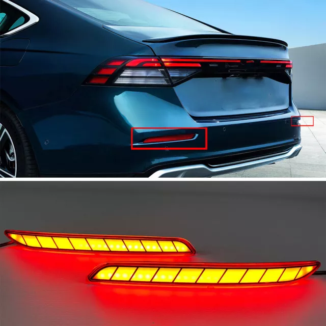FOR HONDA ACCORD 20232024 LED Rear Bumper Reflector Brake Tail Signal