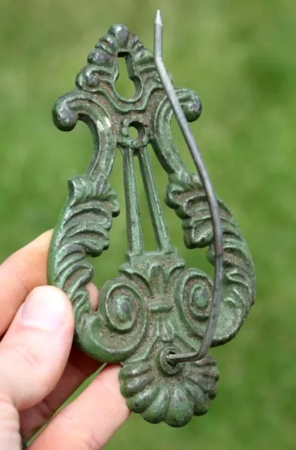 Vintage Ornate Wall Mount Merchant Store Spike Hook Receipt Bill Holder Green