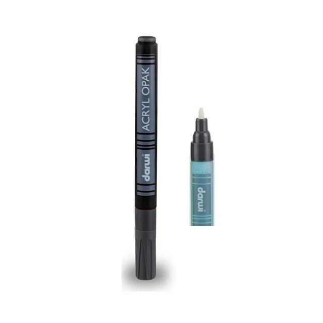 Marqueur feutre acrylique noir, Darwi Acryl Opak, 3 ml, Pointe Fine 0.8mm, pour