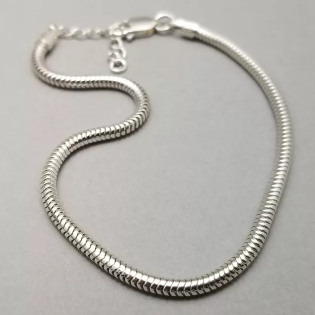 Solid Sterling Silver Snake Chain Bracelet 925 21cm (8.25") 4.8g